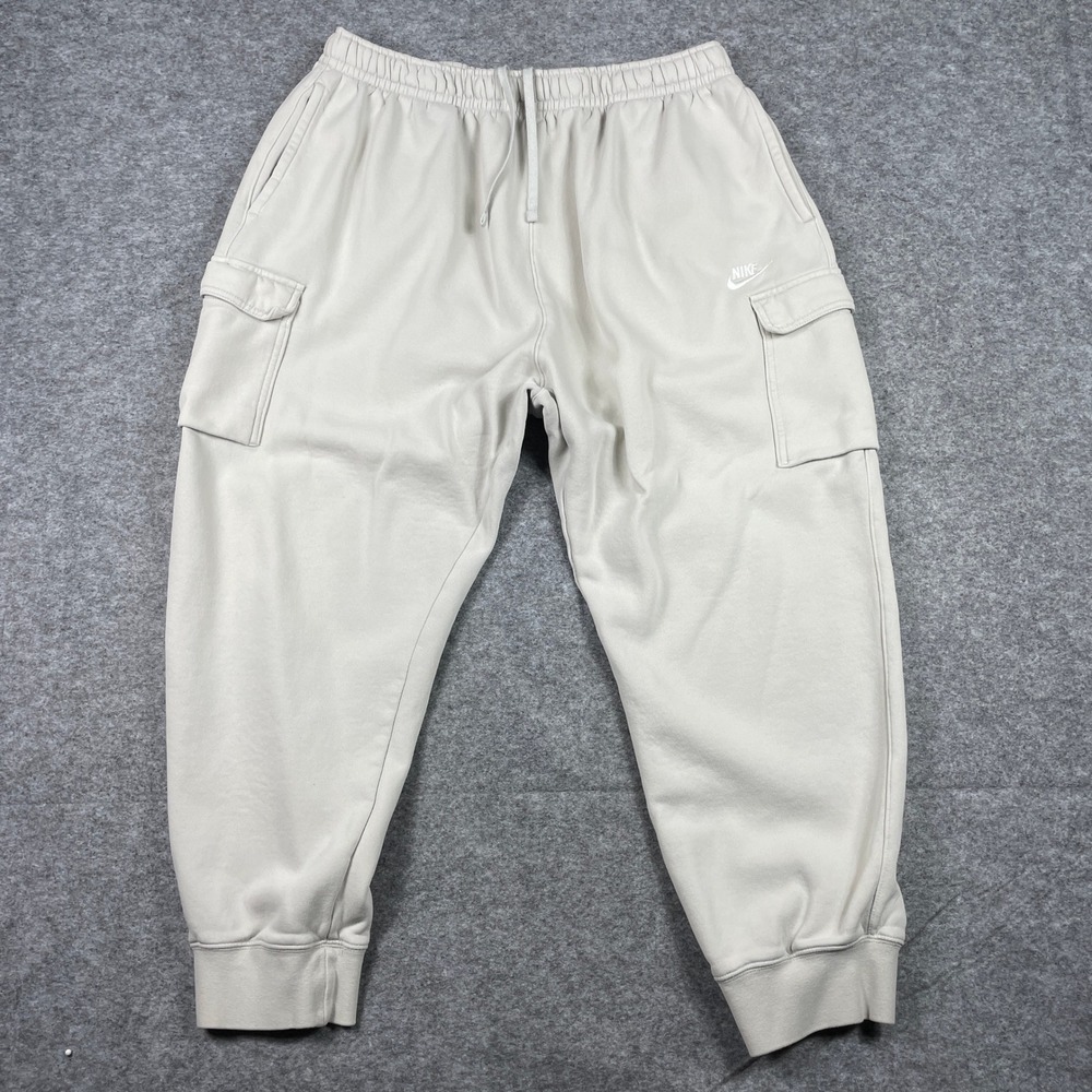 Nike Cargo Pants Mens 3XL Light Bone Club Fleece Joggers CD3129-072